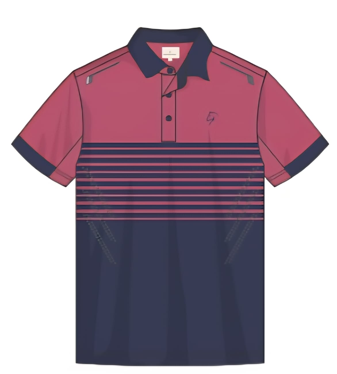 Men’s Premium Polo - Navy/ Deep Pink Stripes