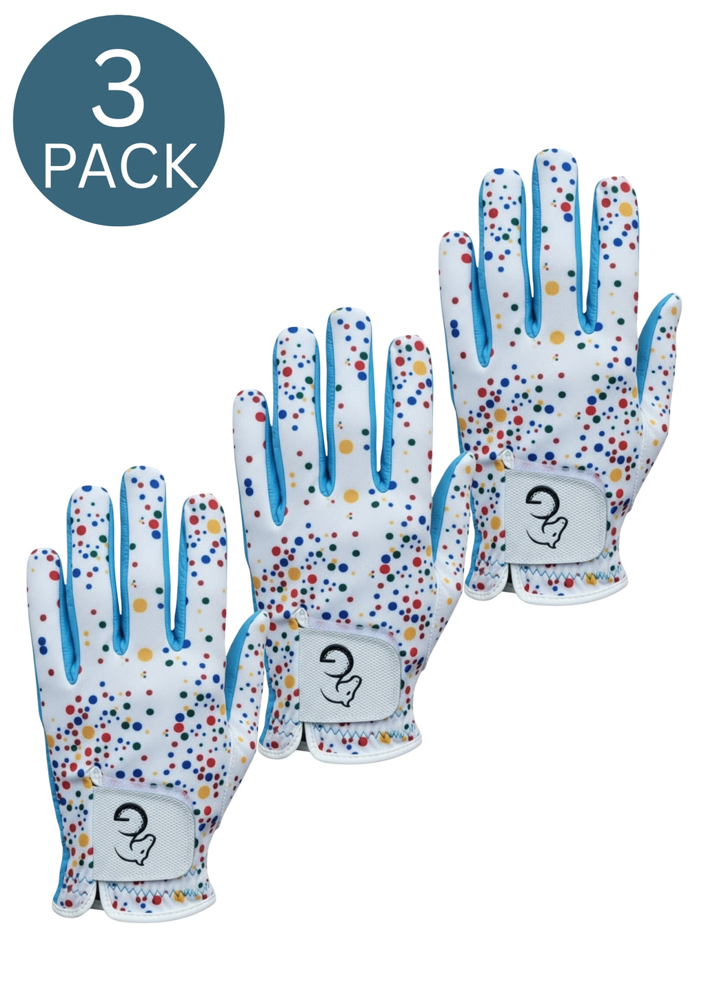 Ladies Gloves - Rainbow Dots - 3 pieces