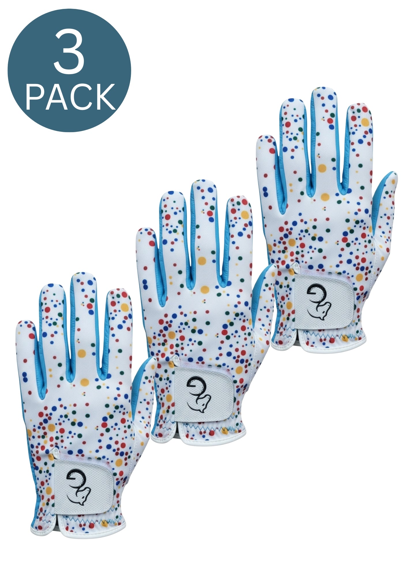 Ladies Gloves - Rainbow Dots - 3 pieces