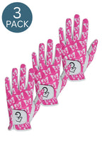 Ladies Gloves - Pink Butterfly - 3 pieces