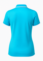 Ladies Button Golf Polo Shirt -  Blue Atoll