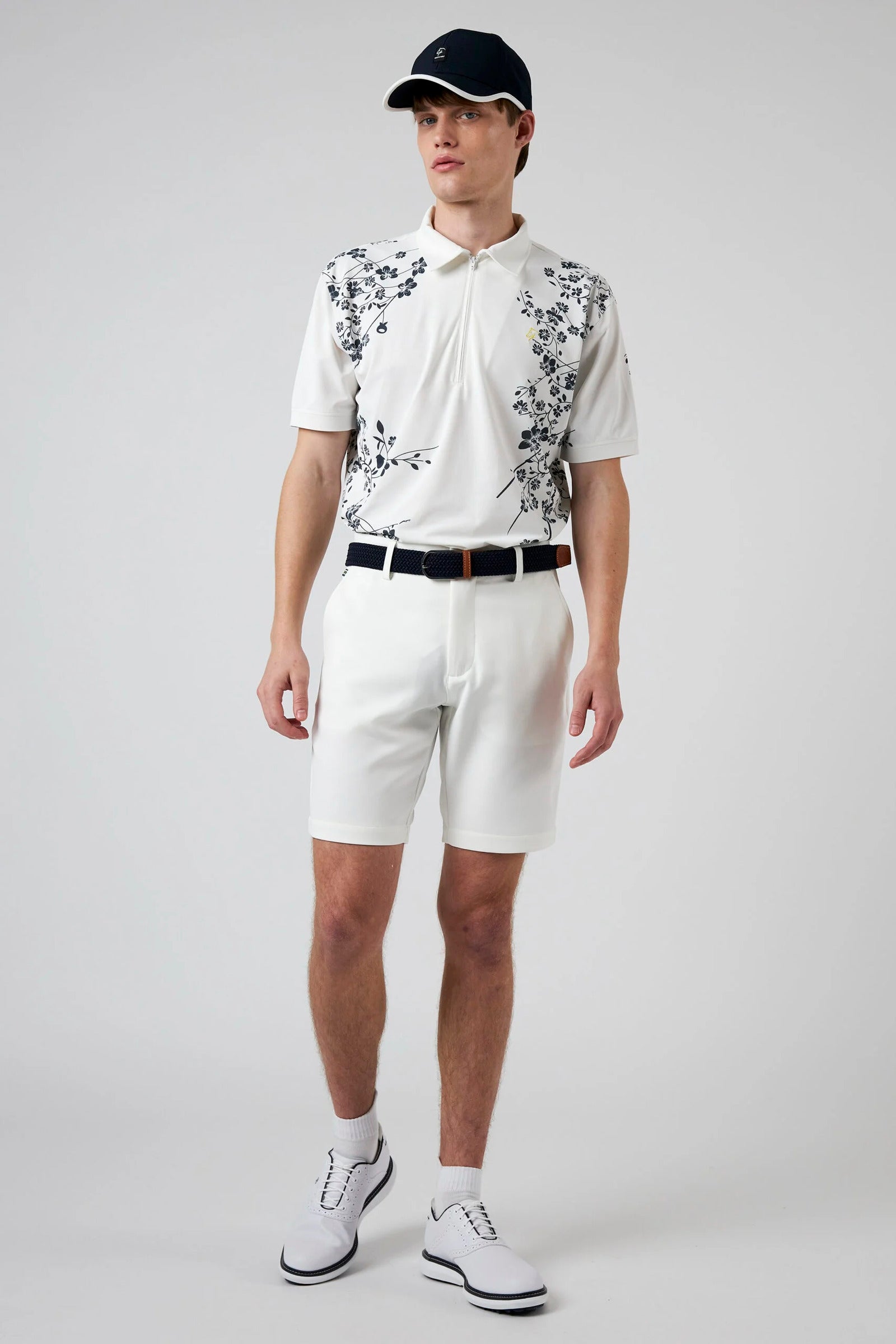 Zip Polo Flower Print