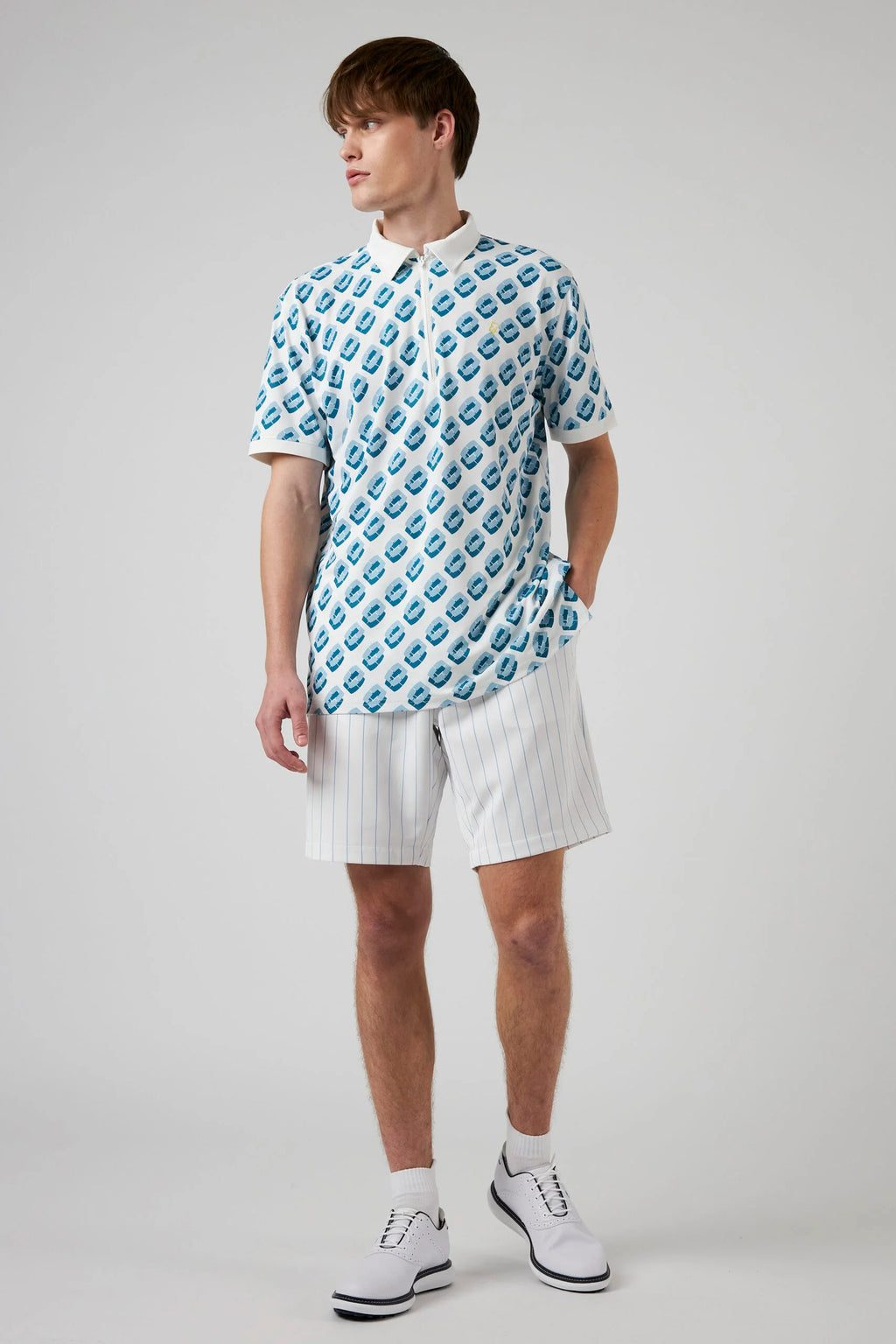 Zip Polo Retro Print