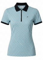 Ladies Zip Polo - Polka Blue