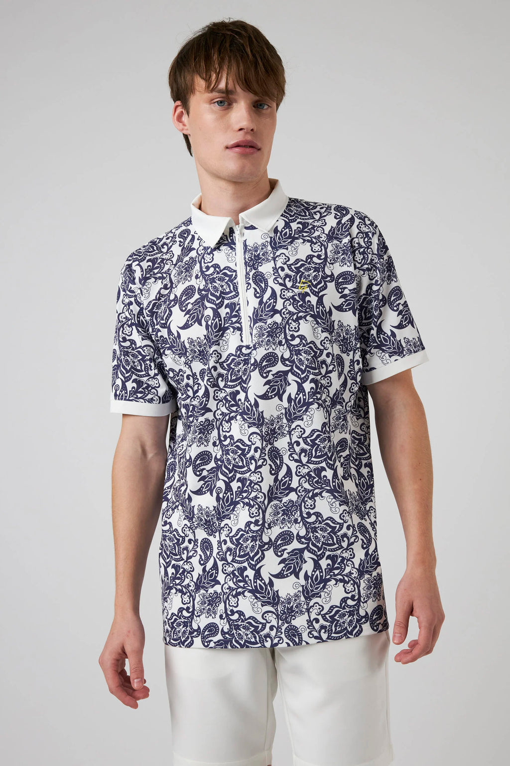 Zip Polo All Over Flower