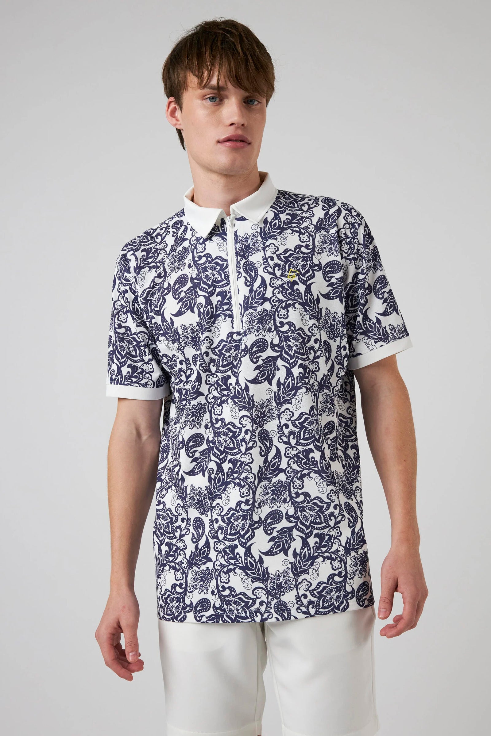 Zip Polo All Over Flower