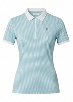 Ladies Zip Polo - Iced Blue