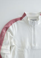 Ladies Fairway Zip Sweater - White & Pink