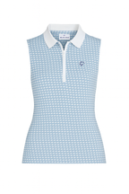 Ladies Zip Polo - Iced Blue