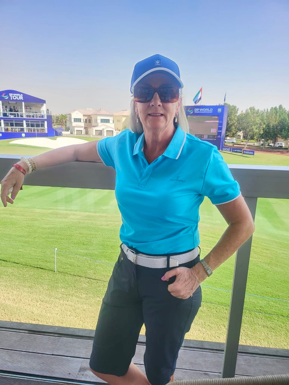 Ladies Button Golf Polo Shirt -  Blue Atoll