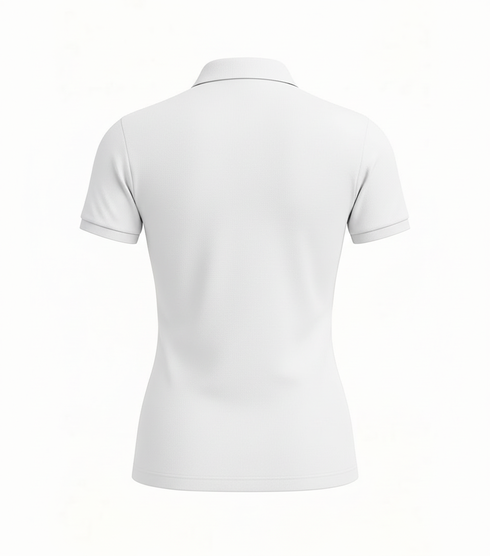 Ladies Button Golf Polo Shirt - White
