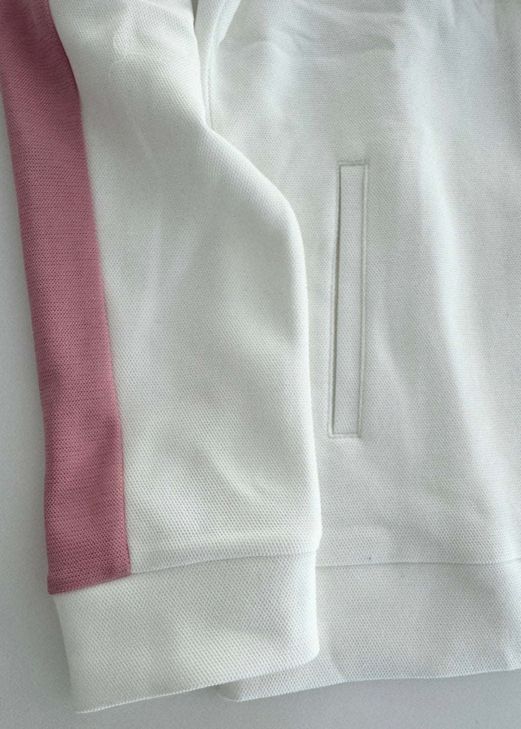 Ladies Fairway Zip Sweater - White & Pink