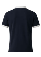 Ladies Zip Polo - Navy Harlequin