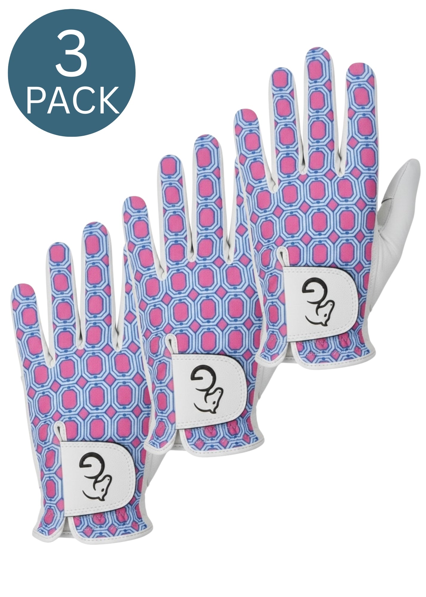 Ladies Gloves - Pink & Blue - 3 pieces