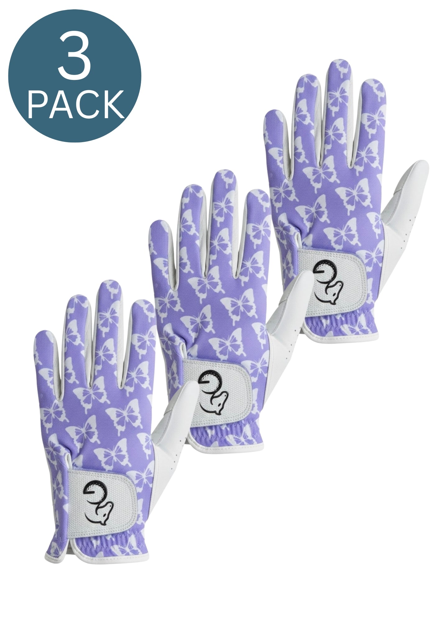 Ladies Gloves - Purple Butterfly - 3 pieces