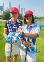 Ladies Gloves - Blue & White