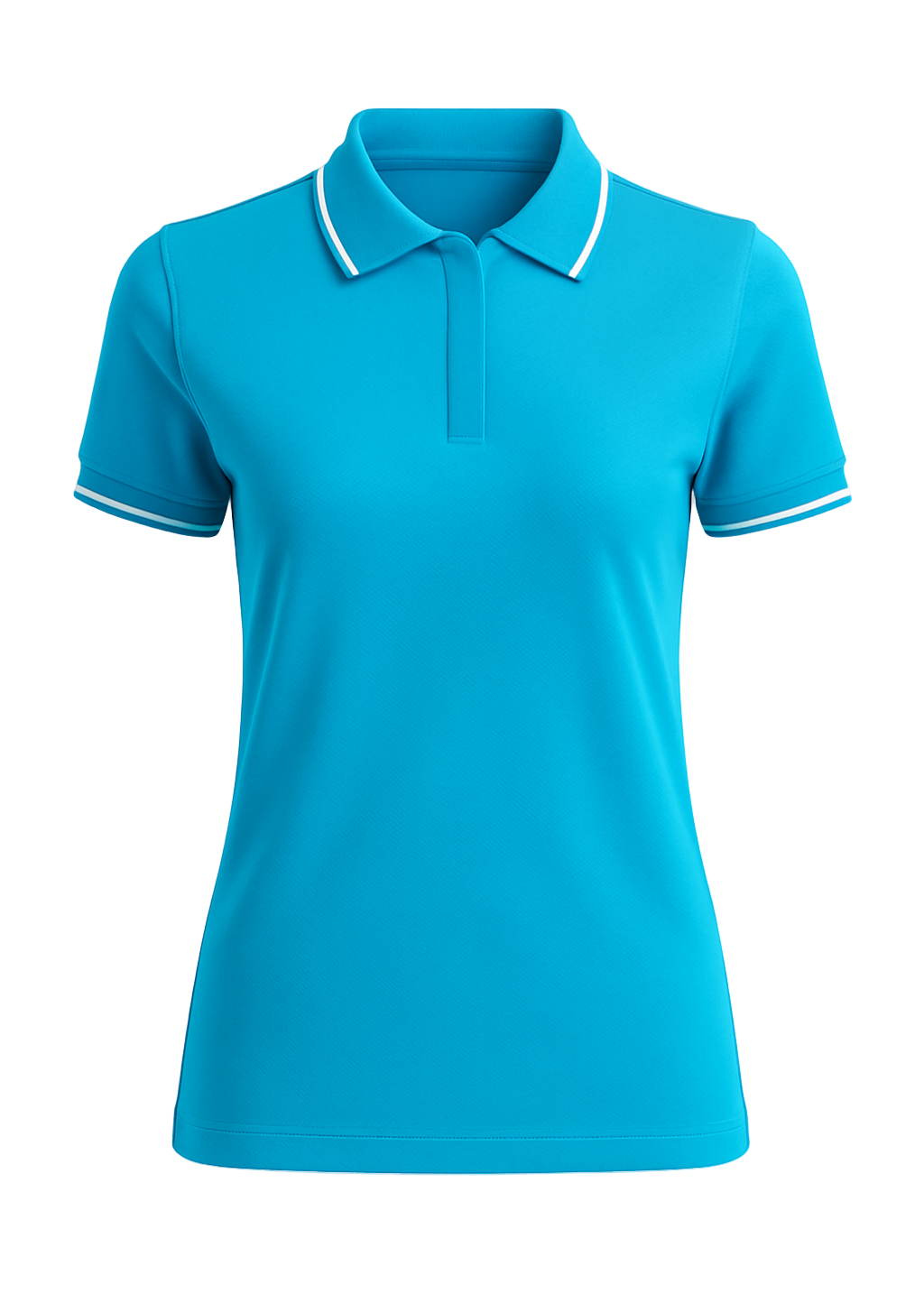 Ladies Button Golf Polo Shirt -  Blue Atoll