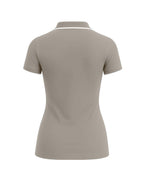 Ladies Button Golf Polo Shirt - Oatmeal