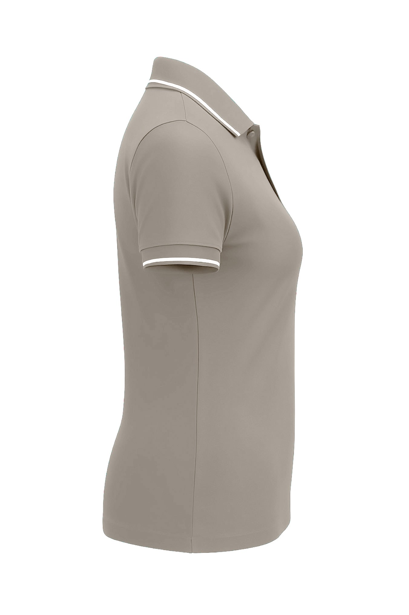 Ladies Button Golf Polo Shirt - Oatmeal