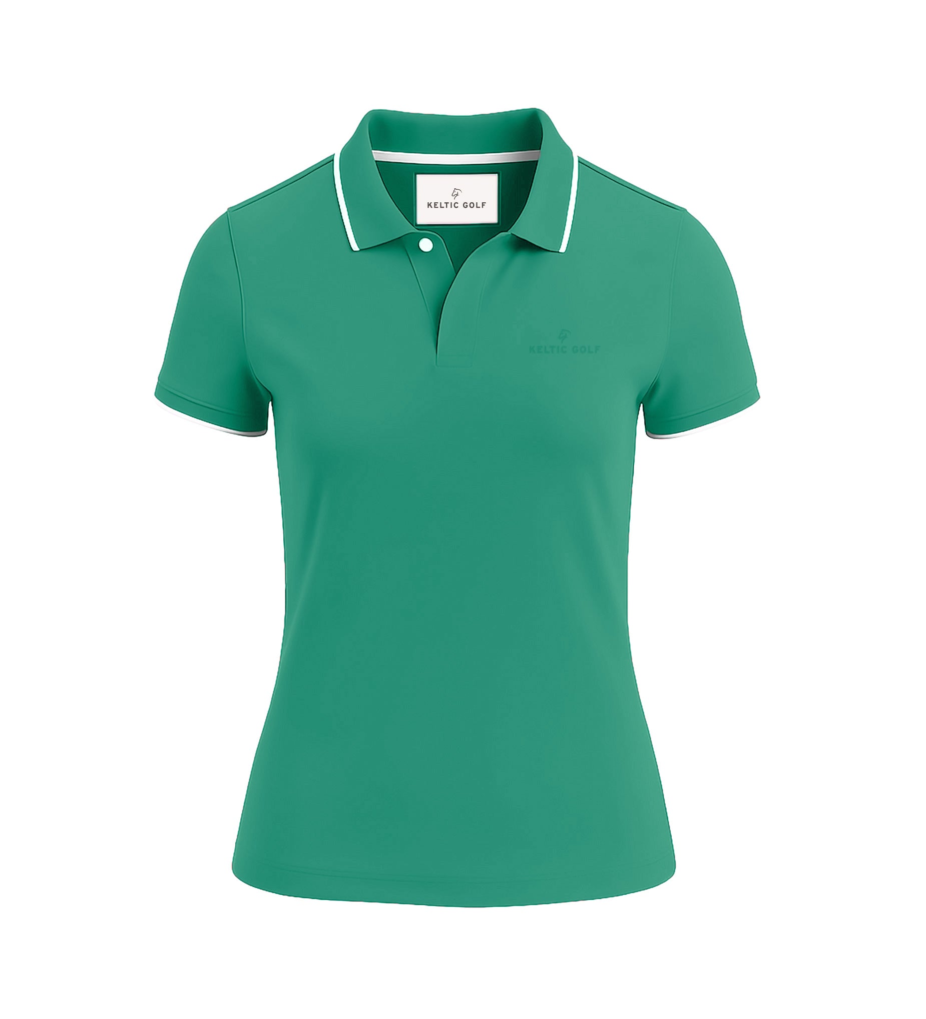 Ladies Button Golf Polo Shirt - Cadmium Green