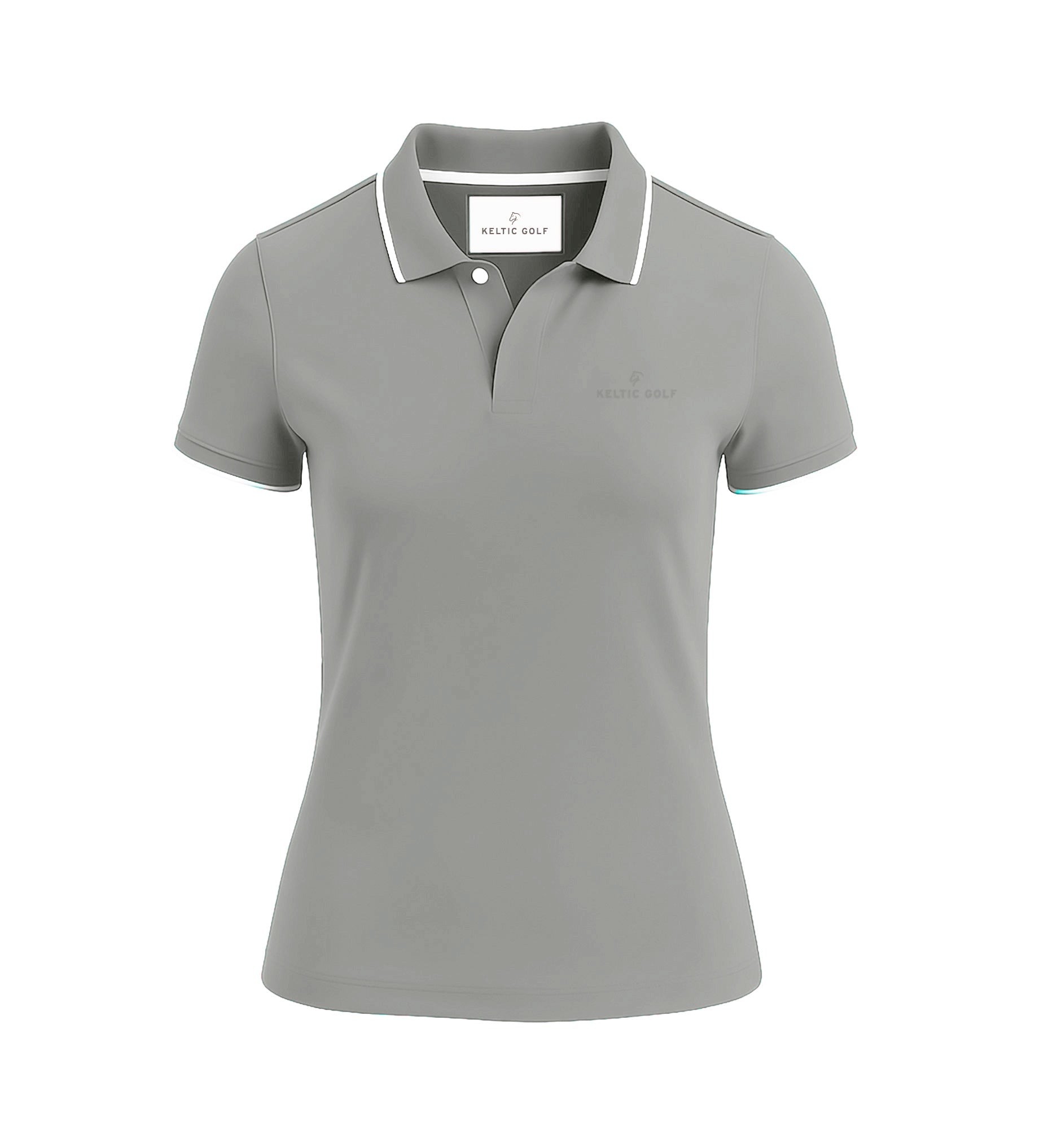 Ladies Button Golf Polo Shirt -  Ultimate Grey