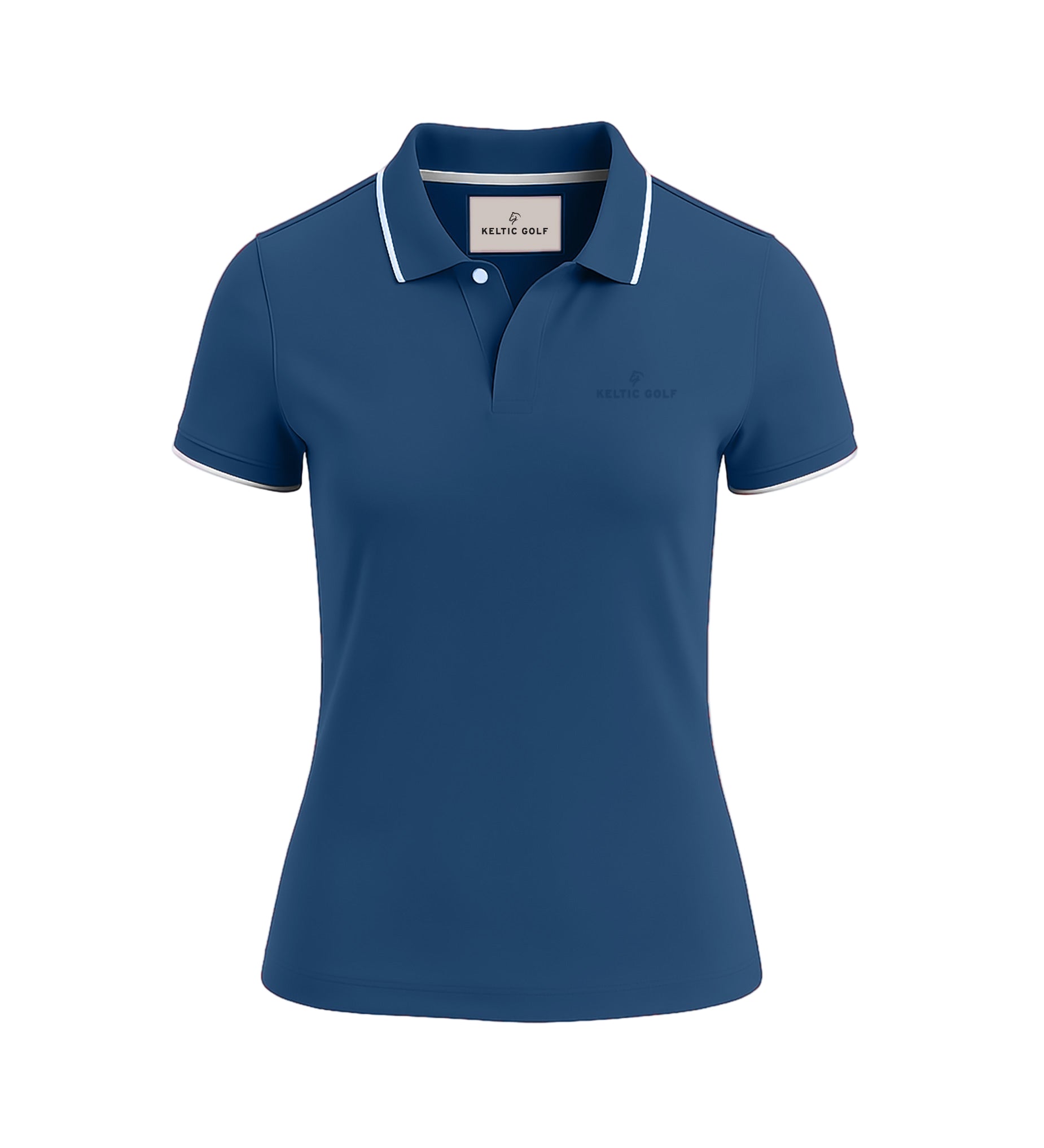 Ladies Button Golf Polo Shirt - True Navy