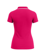 Ladies Button Golf Polo Shirt - Fuchsia Pink