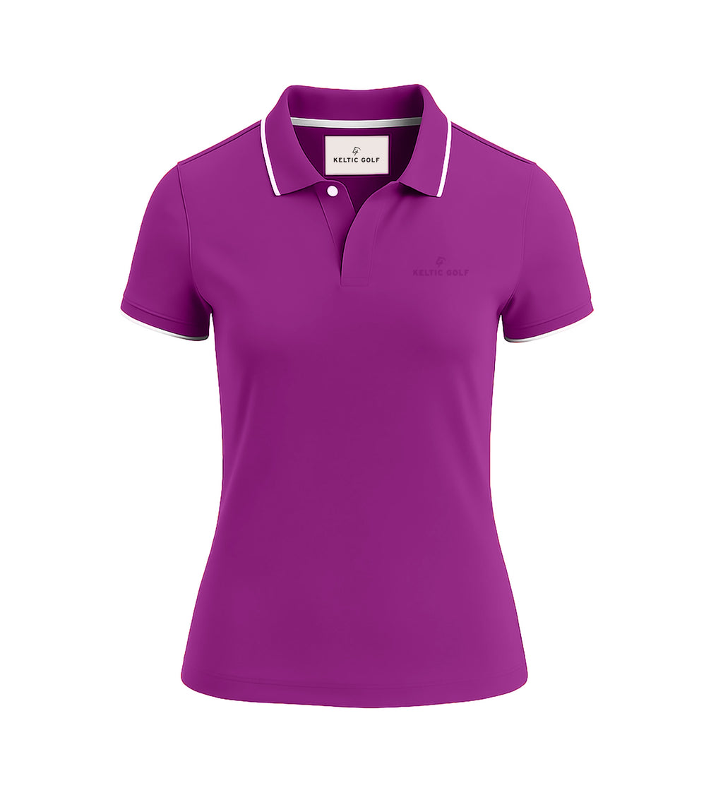 Ladies Button Golf Polo Shirt -  Hyacinth Violet
