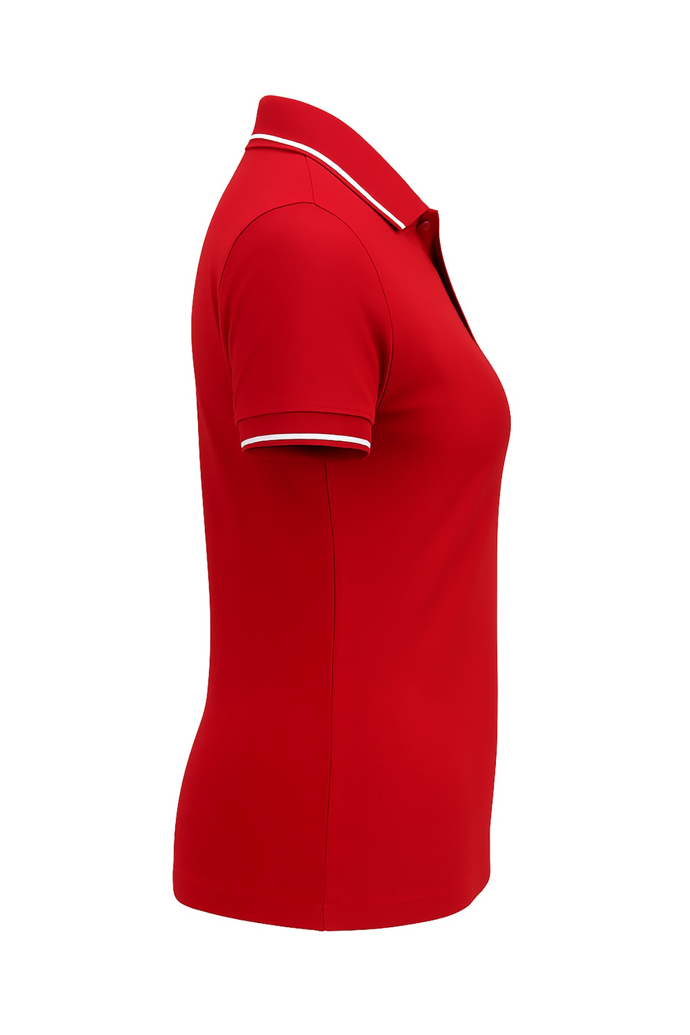 Ladies Button Golf Polo Shirt - Goji Berry