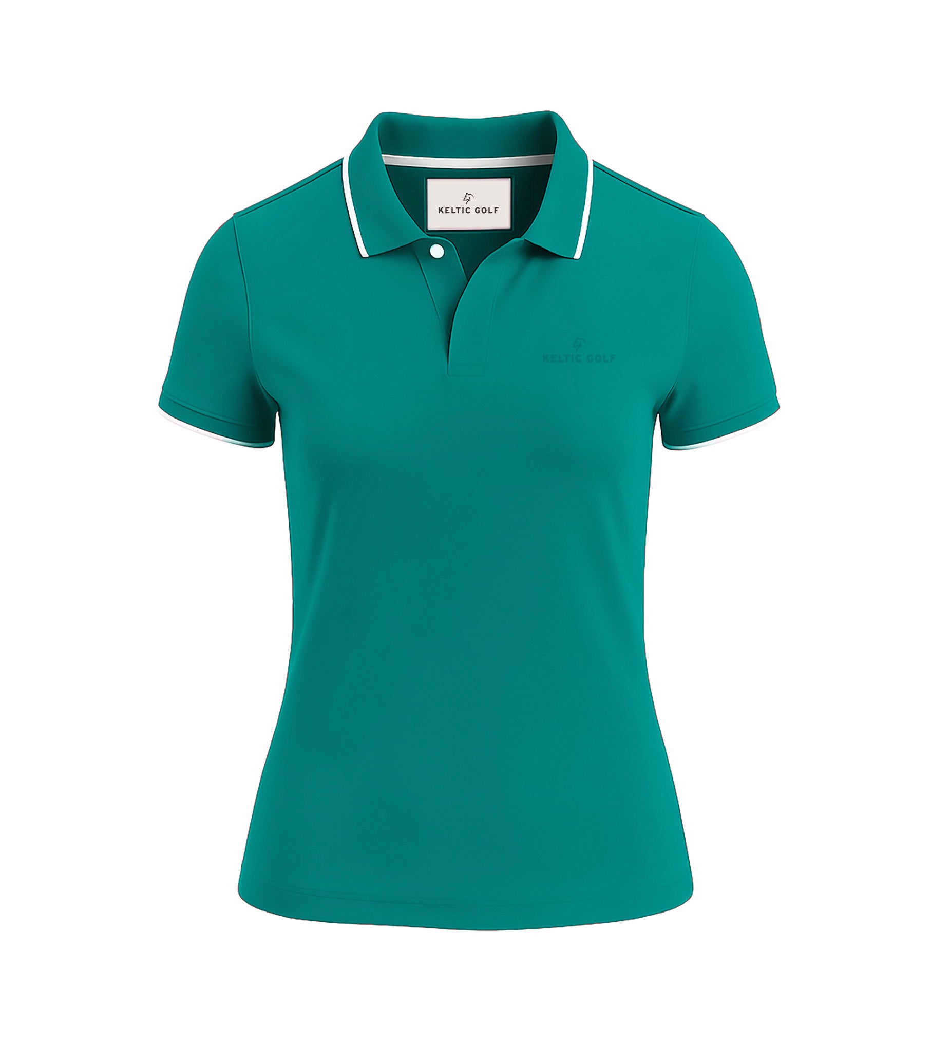 Ladies Button Golf Polo Shirt - Winter Green