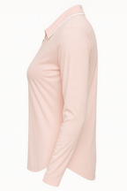 Ladies Sleeved Golf Polo - Ice Pink