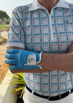 Mens Cabretta Leather Gloves - Blue