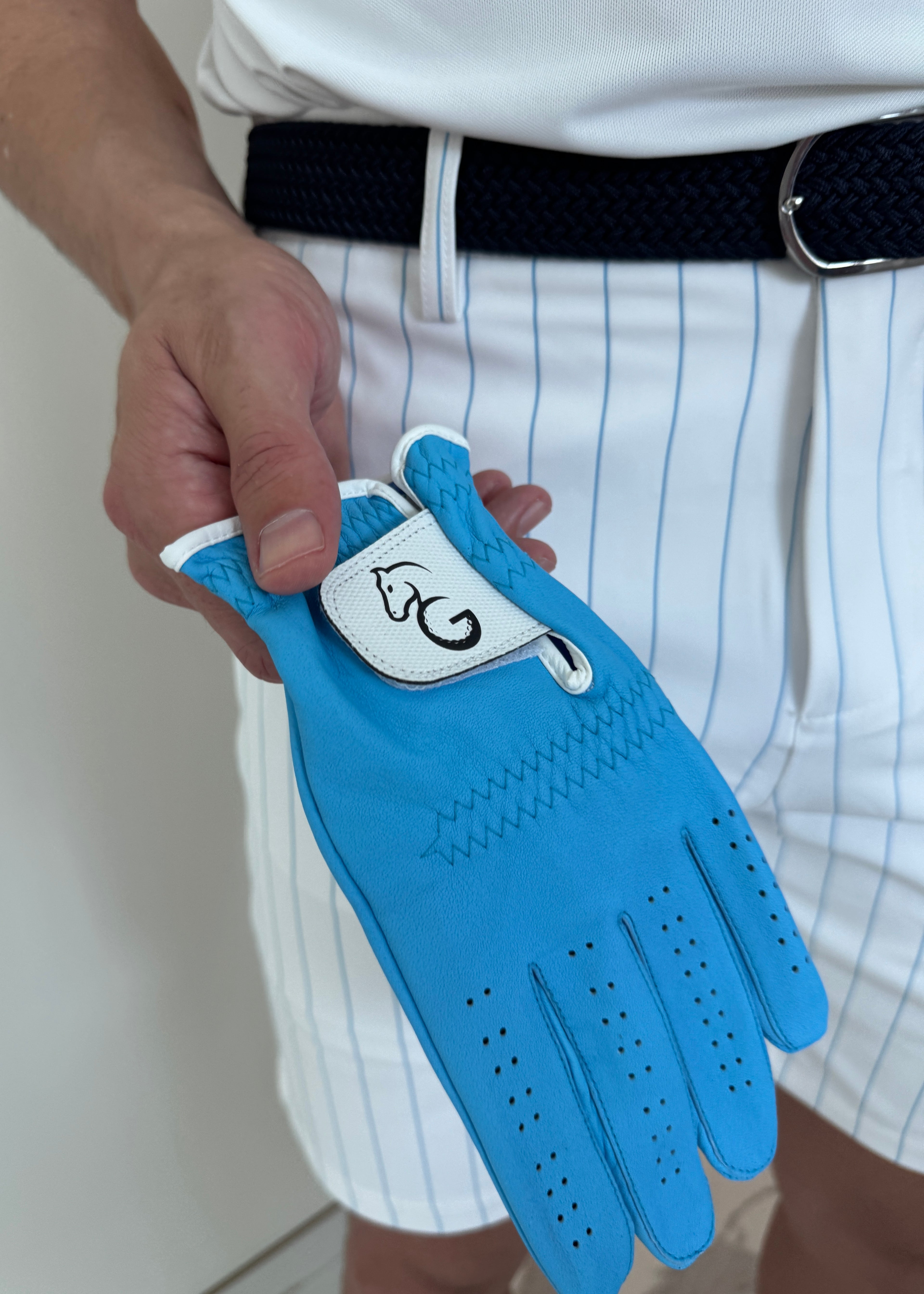 Mens Cabretta Leather Gloves - Blue