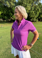Ladies Button Golf Polo Shirt -  Hyacinth Violet