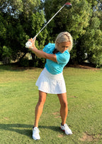 Ladies Button Golf Polo Shirt -  Blue Atoll