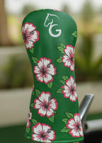 Head Covers - Green Hibiscus