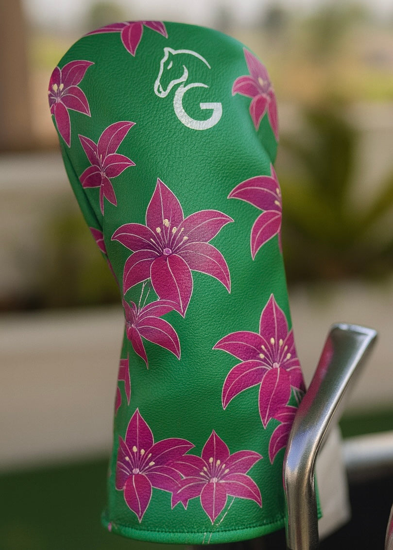 Head Covers - Green + Pink Floral