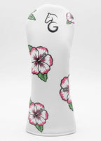 Head Covers - White Hibiscus