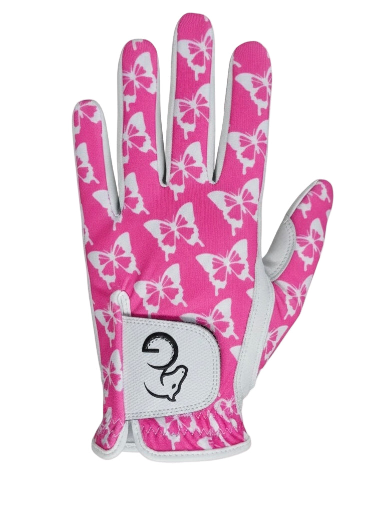Ladies Gloves - Pink Butterfly