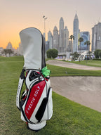 Golf Cart Bag - Red & White PU Leather