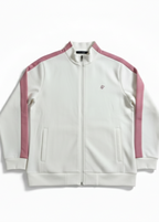 Ladies Fairway Zip Sweater - White & Pink