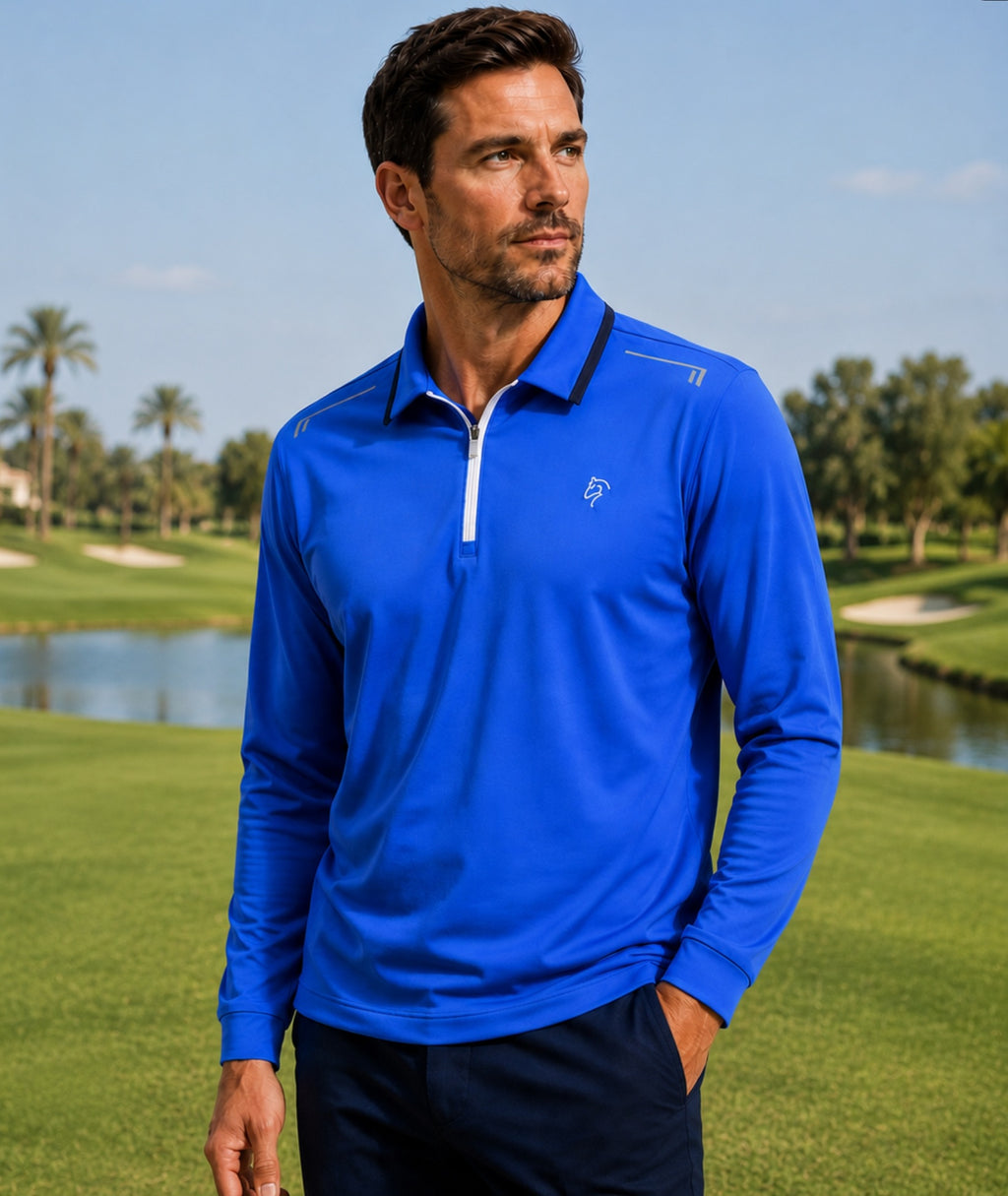 Men's Premium Long Sleeve Polo Shirt