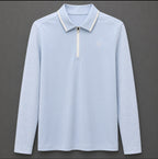 Ladies Long Sleeve Golf Polo Shirt - Baby Blue