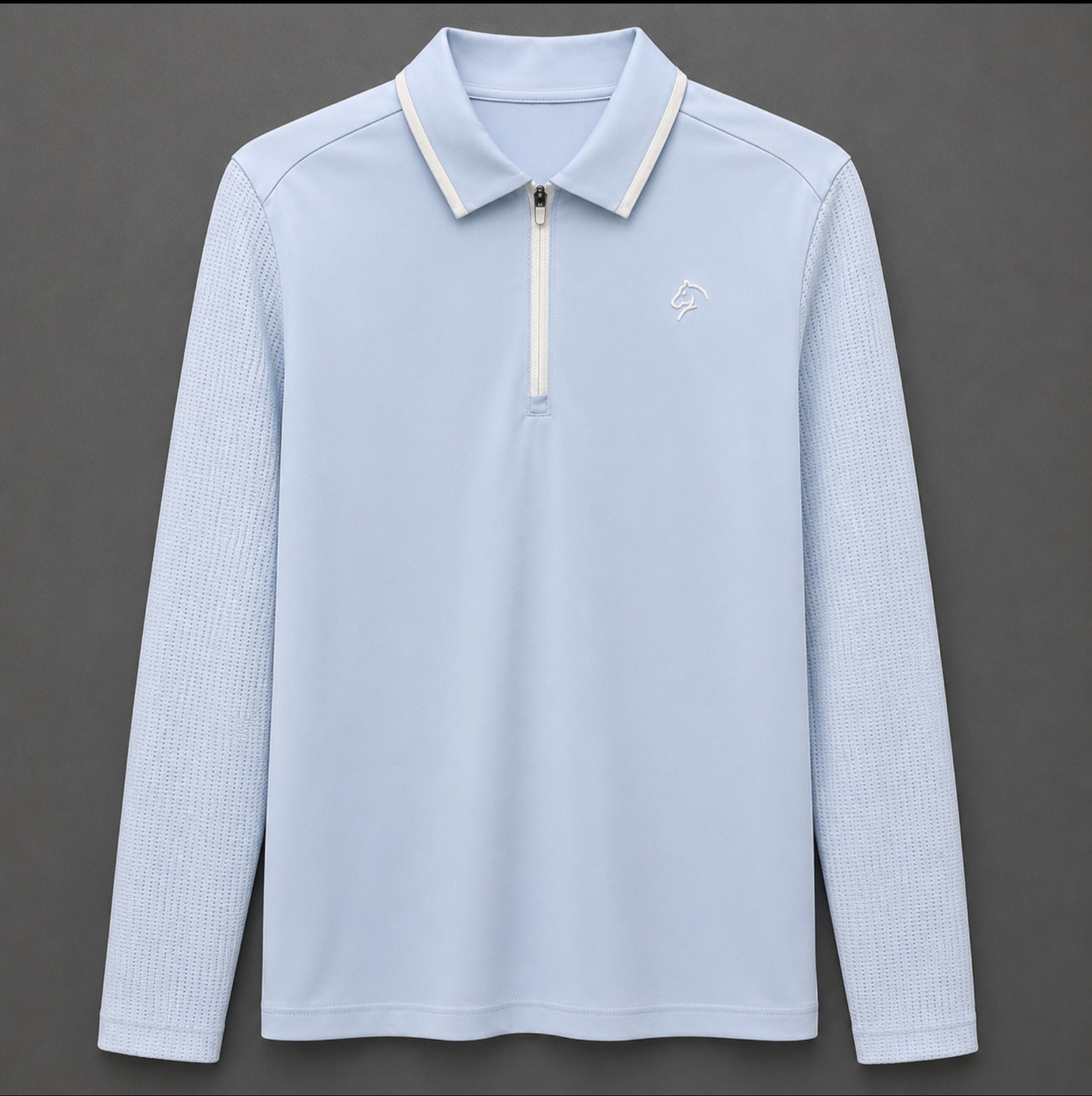 Ladies Long Sleeve Golf Polo Shirt - Baby Blue