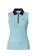 Ladies Zip Polo - Polka Blue