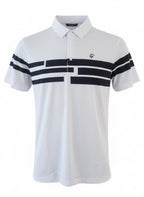Men's Premium Polo - White/ Navy Stripe