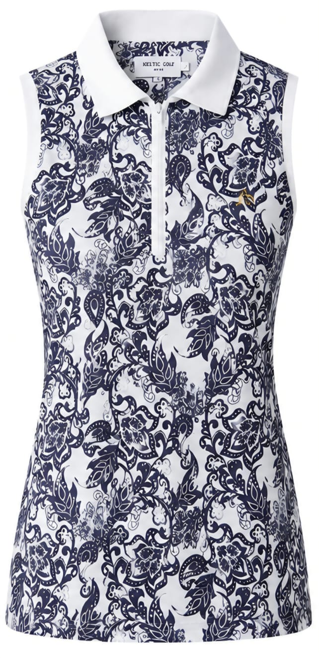 Zip Polo - Navy Floral