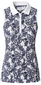 Zip Polo - Navy Floral