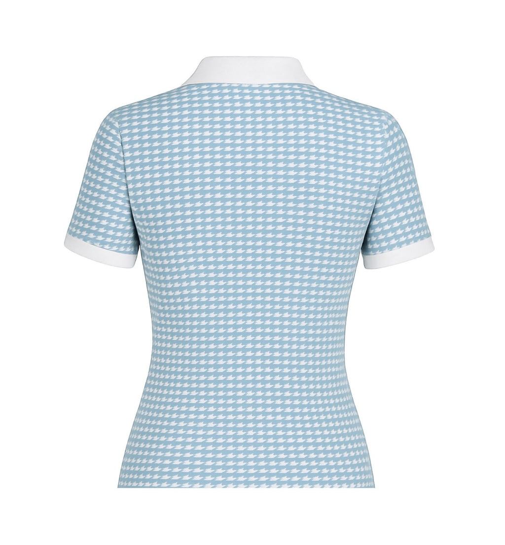 Ladies Zip Polo - Iced Blue