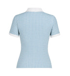 Ladies Zip Polo - Iced Blue